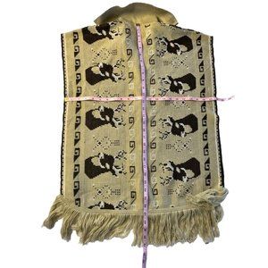 Children's Brown deer Mexican Tribal Native Poncho, One Size hand-made